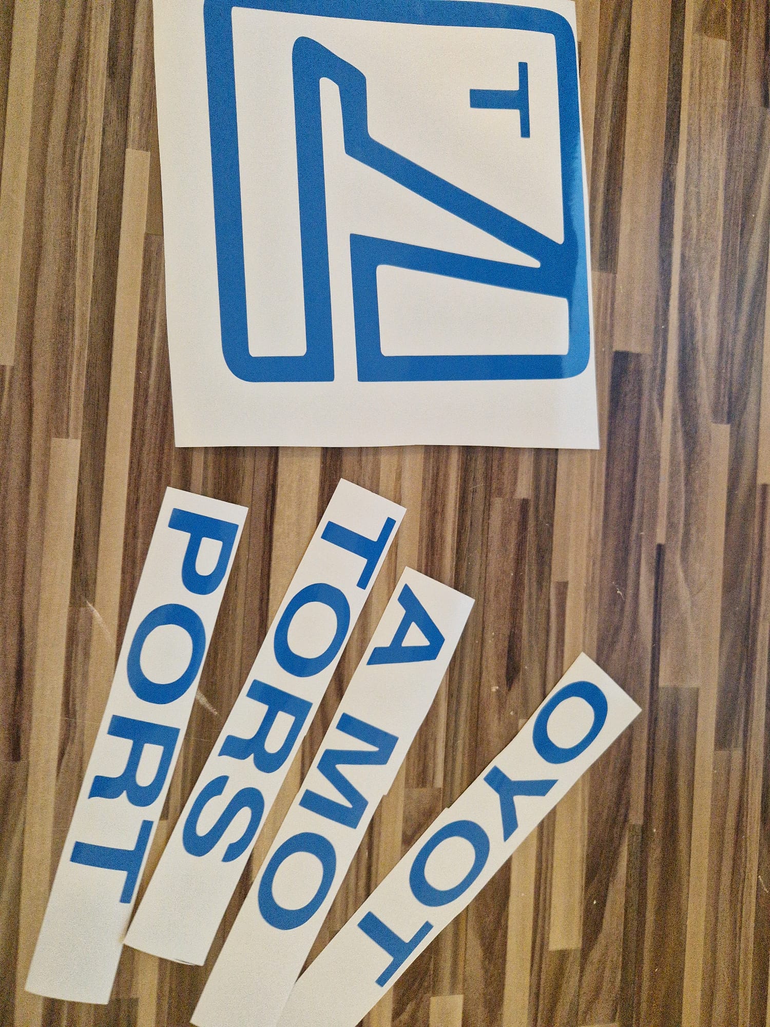 Blue Toyota Motorsport vinyl decals